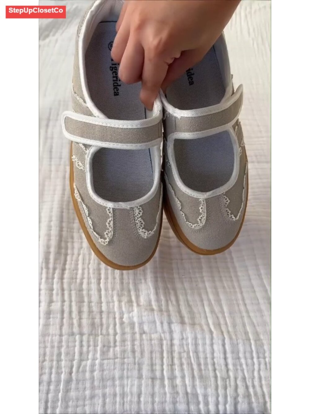 Retro Platform Mary Jane Sneakers with Hook and Loop Closure - Picture 6 of 6